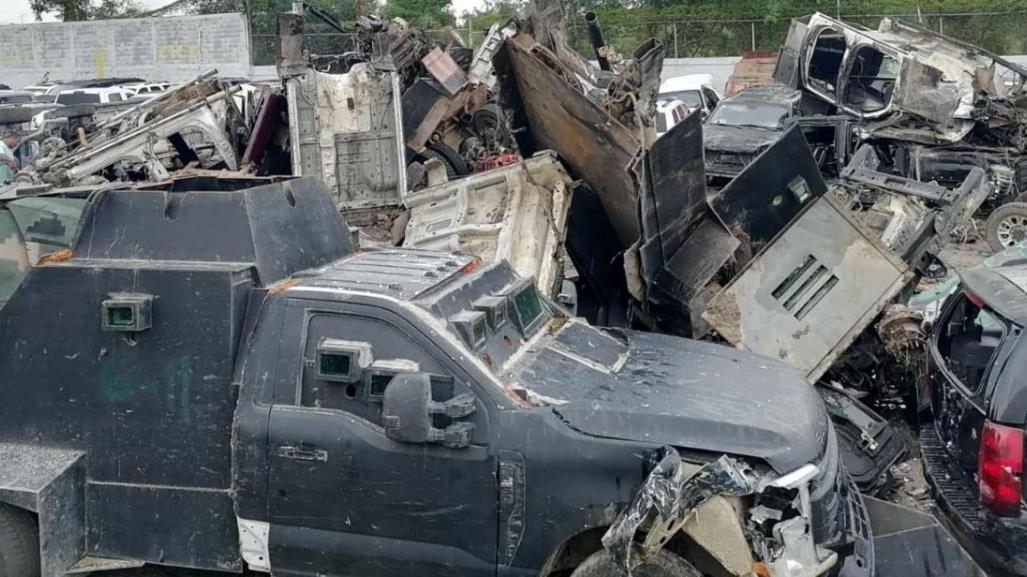 La FGR destruyó un total de 25 vehículos monstruos en Reynosa