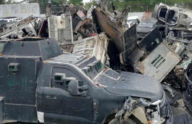 La FGR destruyó un total de 25 vehículos monstruos en Reynosa