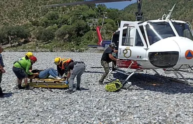 Realiza traslado aéreo de mujer en labor de parto por inundación en Linares