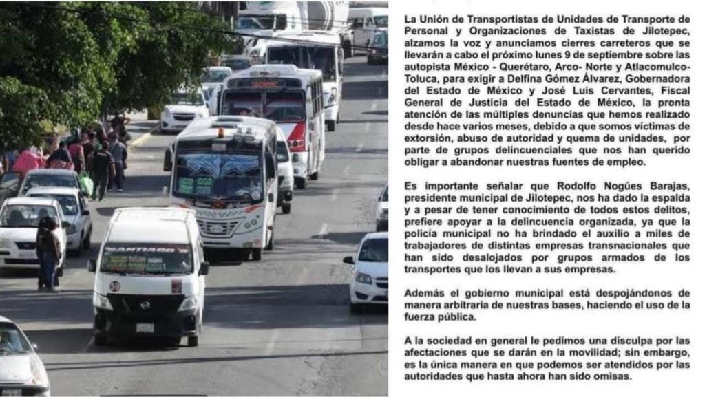 !Alerta¡ Transportistas anuncian bloqueos este lunes 09 de septiembre