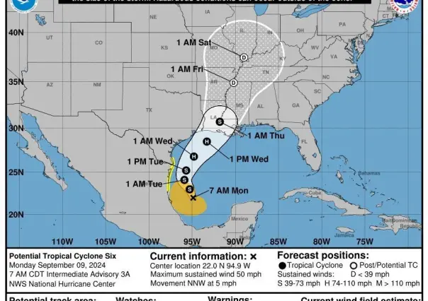 Potencial ciclón tropical 6 afectará el norte de México