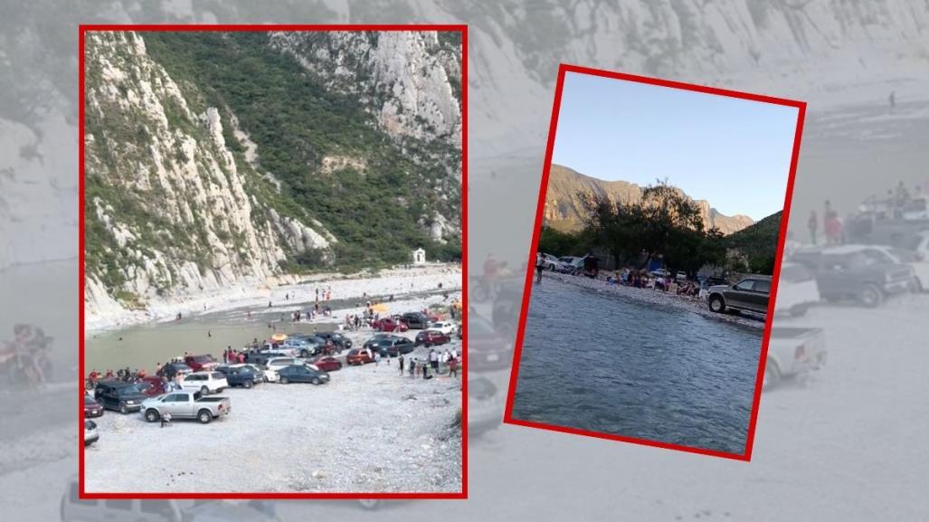 ¿Nueva playa para los regios?, personas disfrutan de La Huasteca (VIDEO)