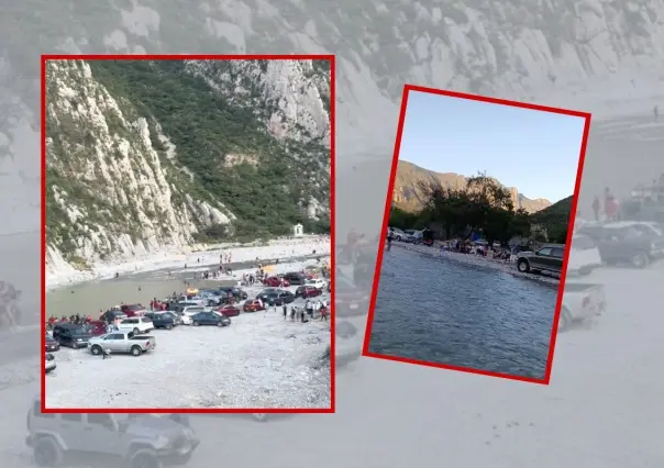 ¿Nueva playa para los regios?, personas disfrutan de La Huasteca (VIDEO)