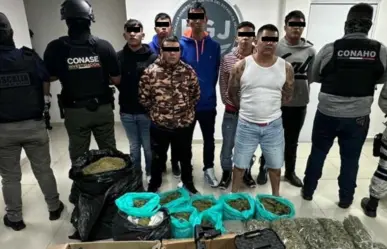 Sacan más de cien kilos de marihuana de las calles; detienen a nueve en Edomex