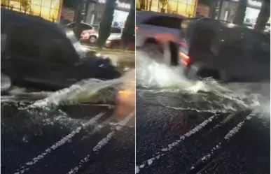 ¿Un bachesito? Bache destroza auto (VIDEO)