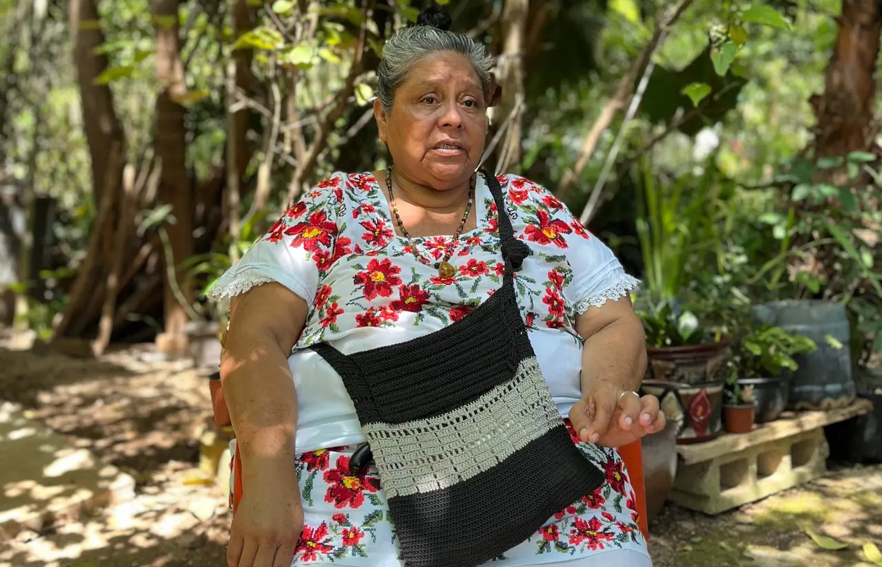 Anselma Chalé Euán es ejemplo del empoderamiento de la mujer rural ante sus conocimientos en el cuidado de la abeja melipona.- Foto de Irving Gil