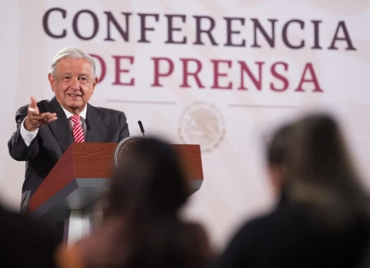 AMLO en su conferencia de prensa La Mañanera. Foto: Nmás.