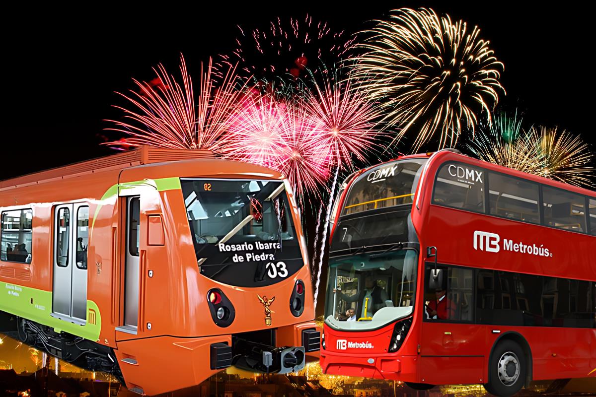 Fonde de fuegos artificiales, Metro y Metrobús CDMX. Foto: Especial