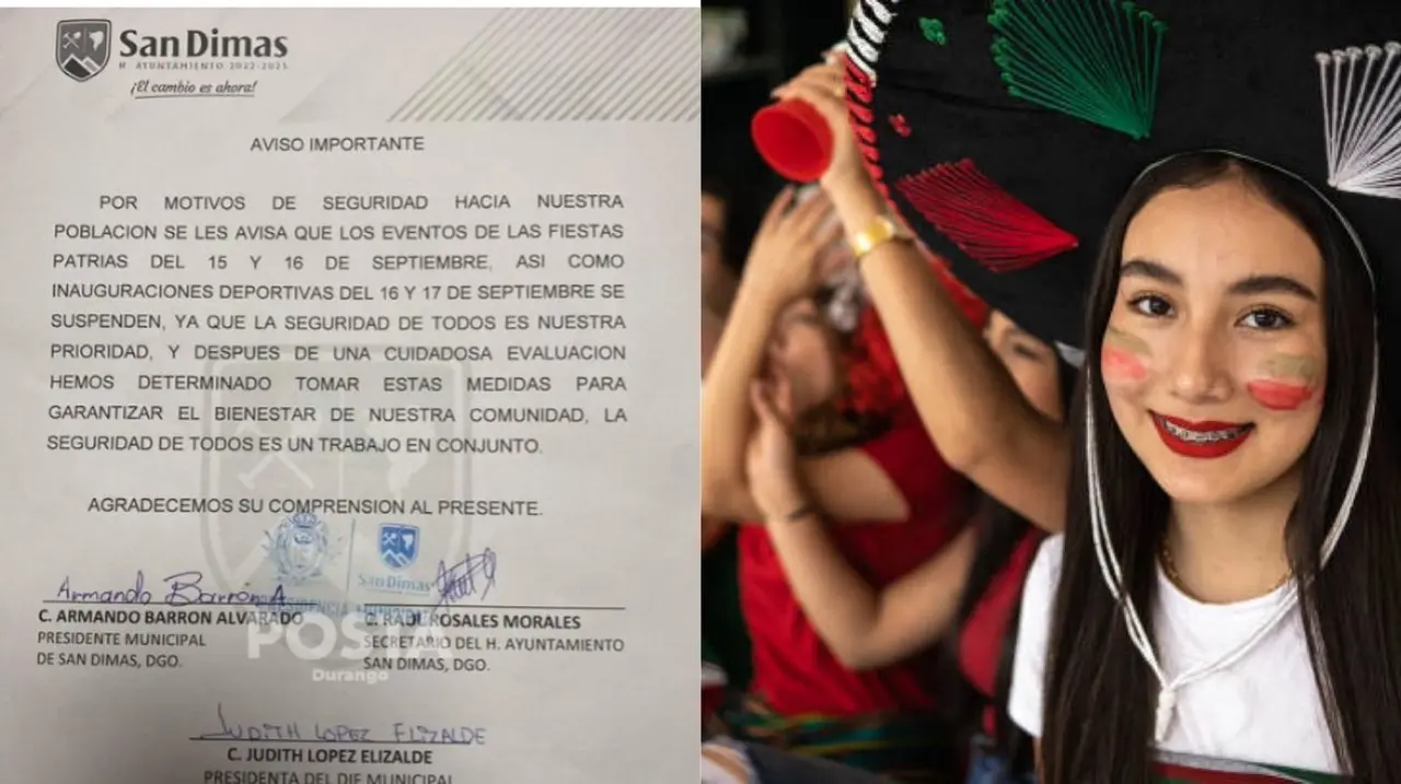 Se supenden fiestas patrias en Tayoltita por inseguridad. Foto: Especial.