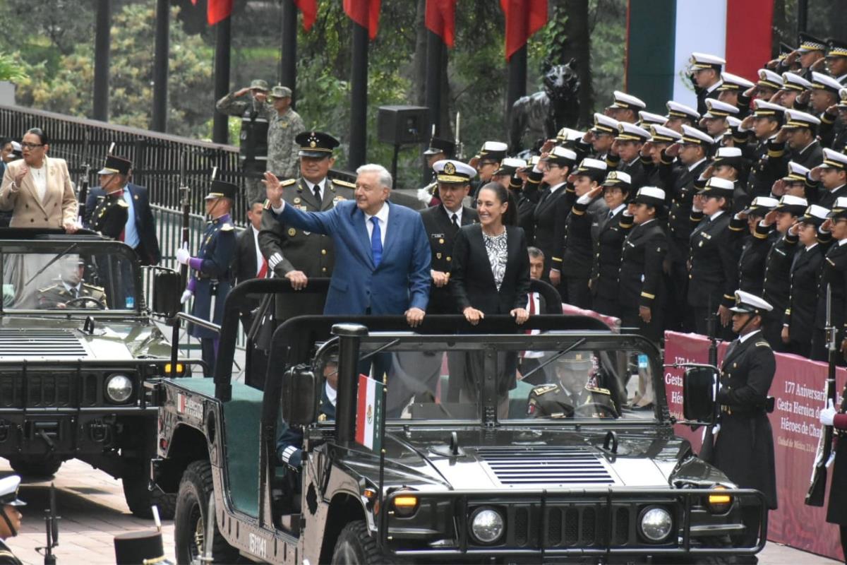 AMLO y Sheinbaum conmemoran Gesta Heroica de los Niños Héroes de Chapultepec