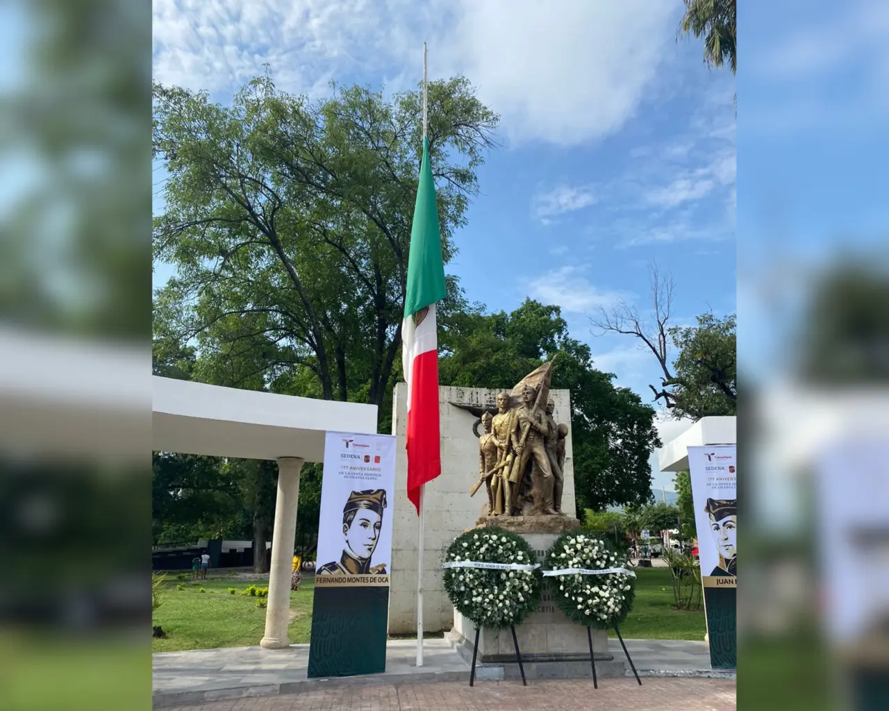 Todas las veces que has visto ya sea en honores a la bandera, ceremonias, etc, que la bandera solo se iza a media esta; es porque se trata de una conmemoración luctuosa. Foto: Sanju Pineda