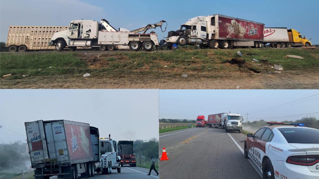 Vuelca tráiler y es auxiliado por Guardia Estatal