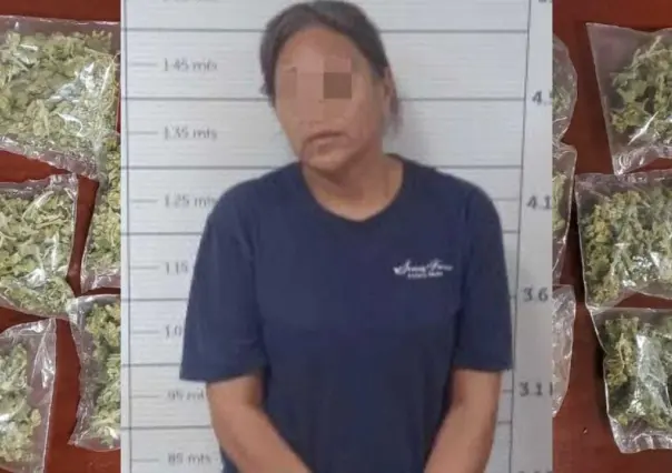 Señora es detenida por tener marihuana entre sus pertenencias