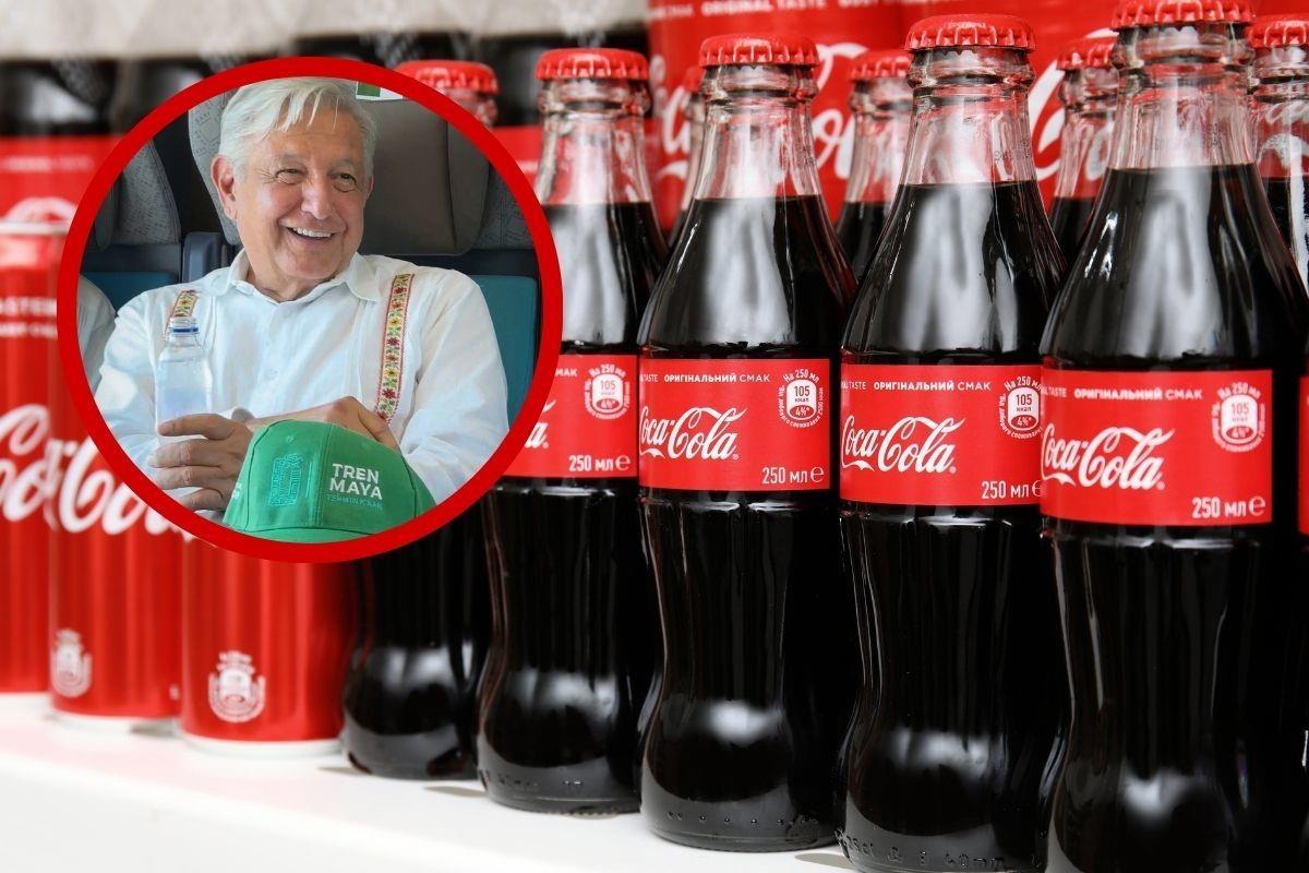 AMLO y refrescos Coca Cola. Foto: Canva