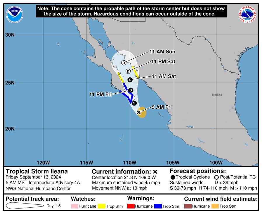 Tormenta tropical Ileana: su avance por México