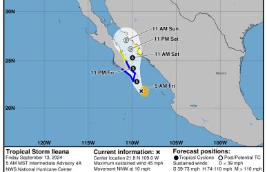 Tormenta tropical Ileana: su avance por México