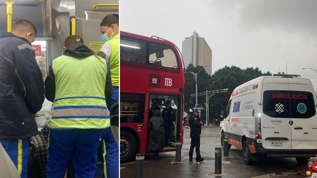 Resbalón en el Metrobús provoca lesiones a una mujer en Paseo de la Reforma