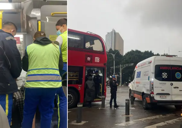 Resbalón en el Metrobús provoca lesiones a una mujer en Paseo de la Reforma