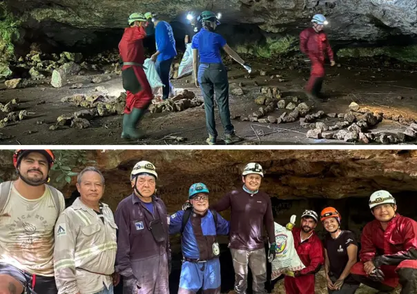 Jornada de limpieza y saneamiento de la cueva Chacxix en Maxcanú