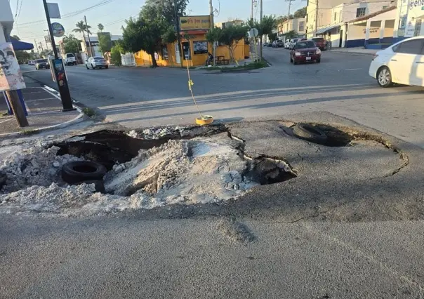 Deja Francine socavón en Matamoros