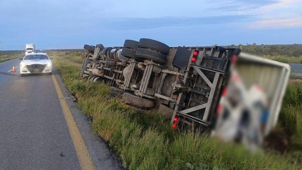 Accidente en la carretera Saltillo-Zacatecas. Foto de redes.