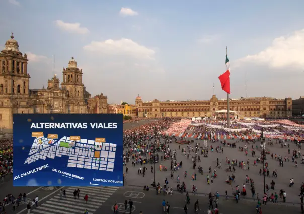 Alternativas viales y accesos peatonales para último grito de AMLO en el Zócalo