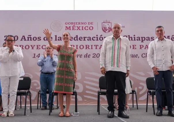 Claudia Sheinbaum destaca programas en gira por Chiapas con AMLO