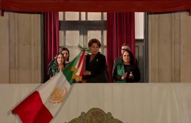 Arenga Delfina Gómez a López Obrador y a las mujeres en la ceremonia del Grito