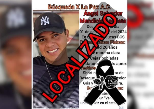 Encuentran sin vida a Ángel Salvador N, desaparecido en Cabo San Lucas