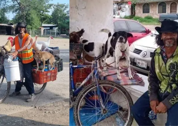 Señor de los Patos: Recorre México en bicicleta con sus animales desde Yucatán