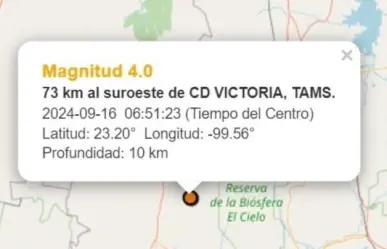 Tiembla cerca de Ciudad Victoria