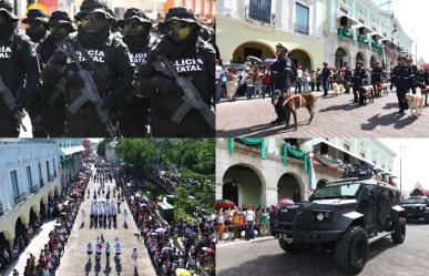 Yucatecas y yucatecos celebran desfile por 214 aniversario de la Independencia