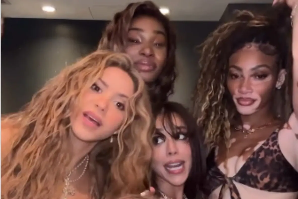 Shakira, Danna Paola,Anitta, Lele Pons y Winnie Harlow bailando Foto: Instagram @shakira