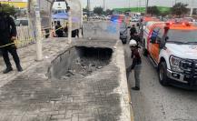 Derrumbe en estación de transmetro en Solidaridad deja tres lesionados