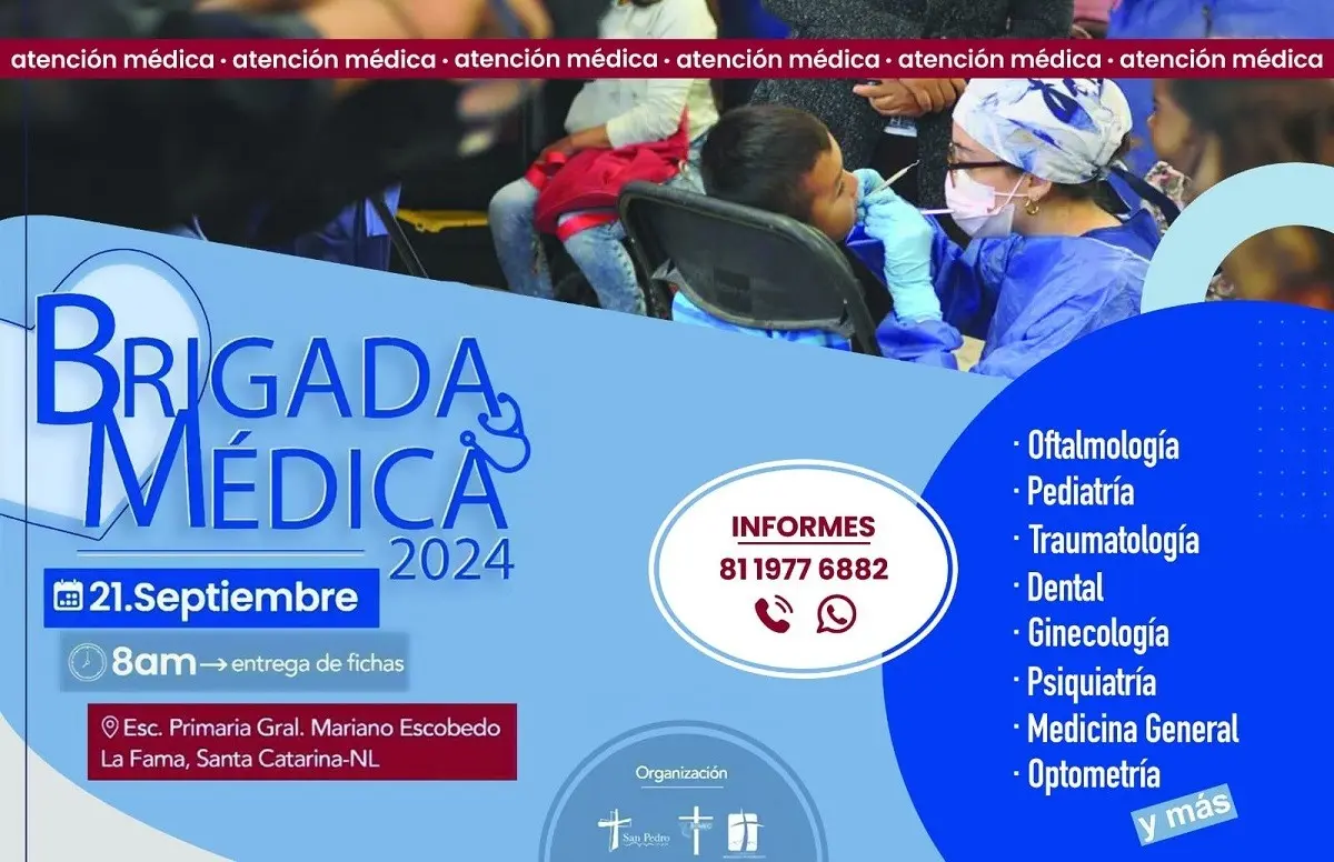 Próximo 21 de septiembre se llevará a cabo la brigada de salud 2024 en Santa Catarina.