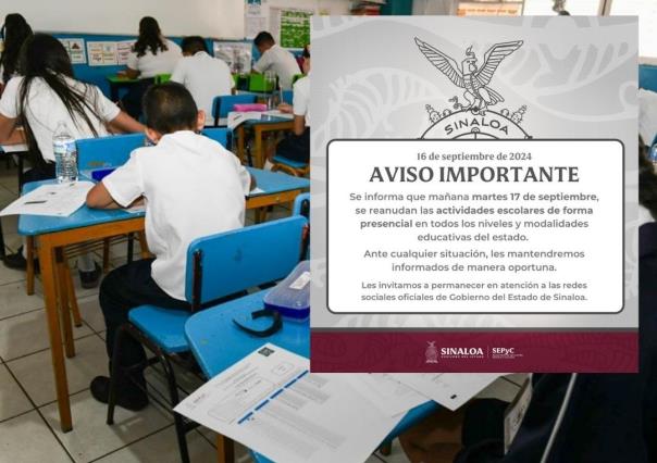 Reanudan clases presenciales en Sinaloa pese a la violencia