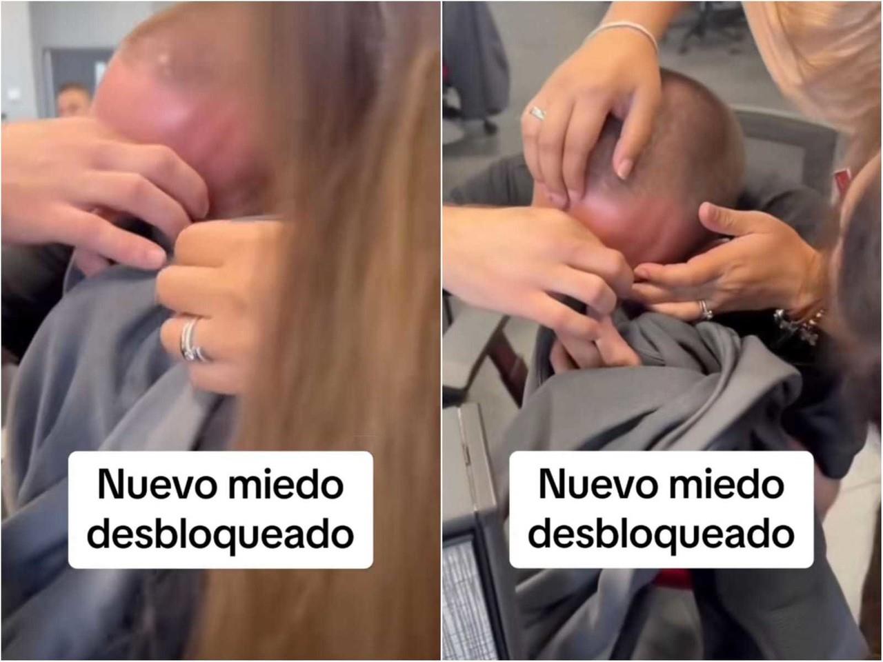 El momento, aunque cómico, ha desbloqueado un nuevo miedo entre los usuarios de internet que han visto el video, pues se ve claramente lo doloroso del momento. Foto: Tiktok.