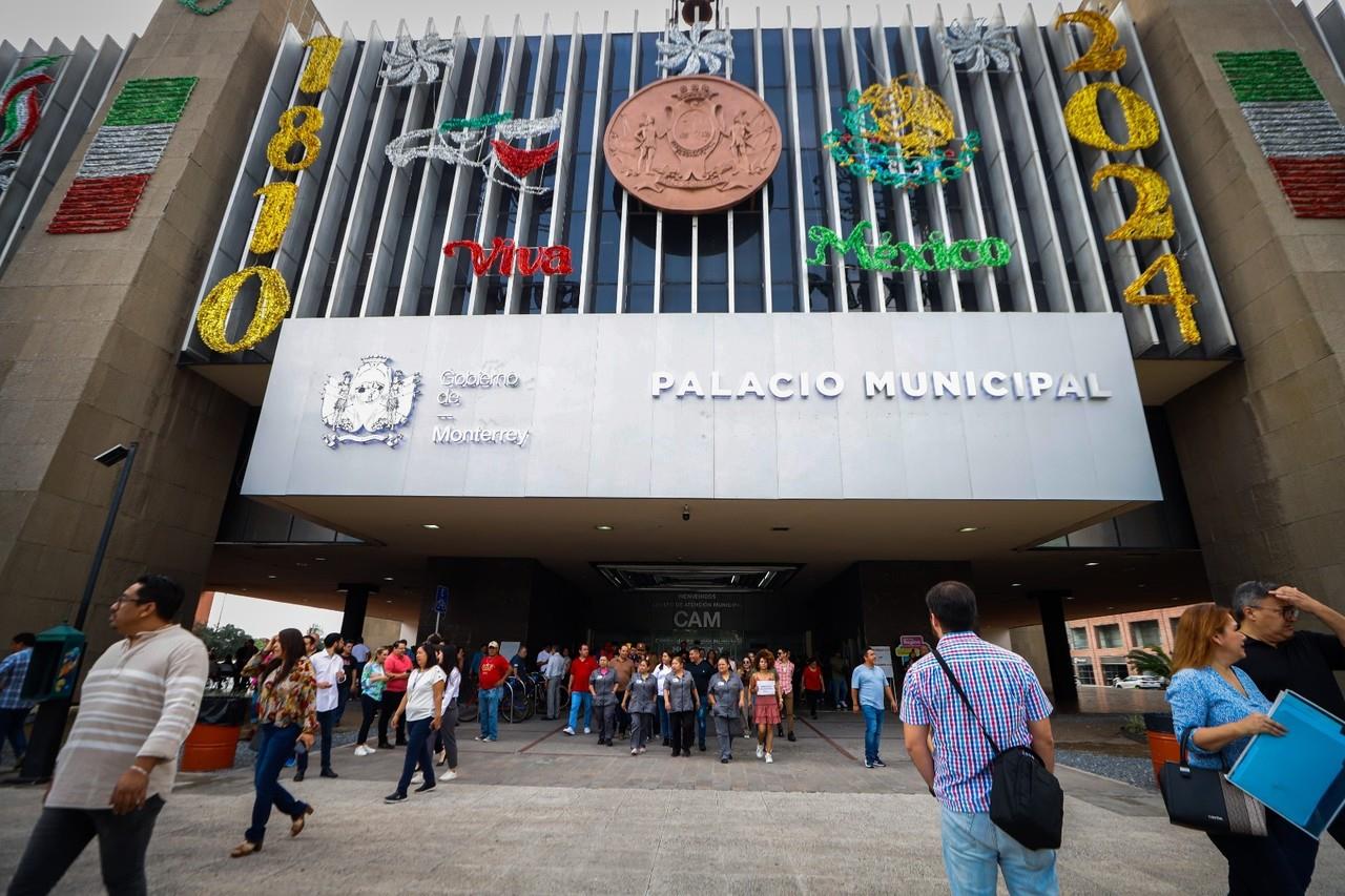 Simulacro en el municipio de Monterrey. Foto: Protección Civil Monterrey