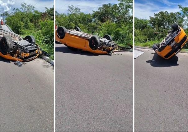 Joven vuelca su Mustang GT por exceso de velocidad en las Américas