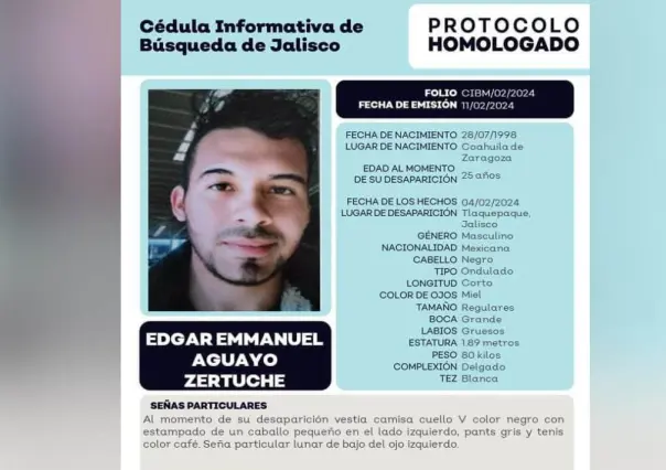 Buscan a joven coahuilense desaparecido en Tlaquepaque, Jalisco