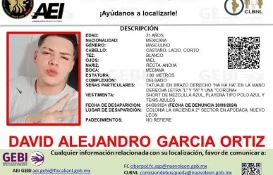 Emiten reporte de búsqueda para localizar a joven desaparecido en Apodaca, NL