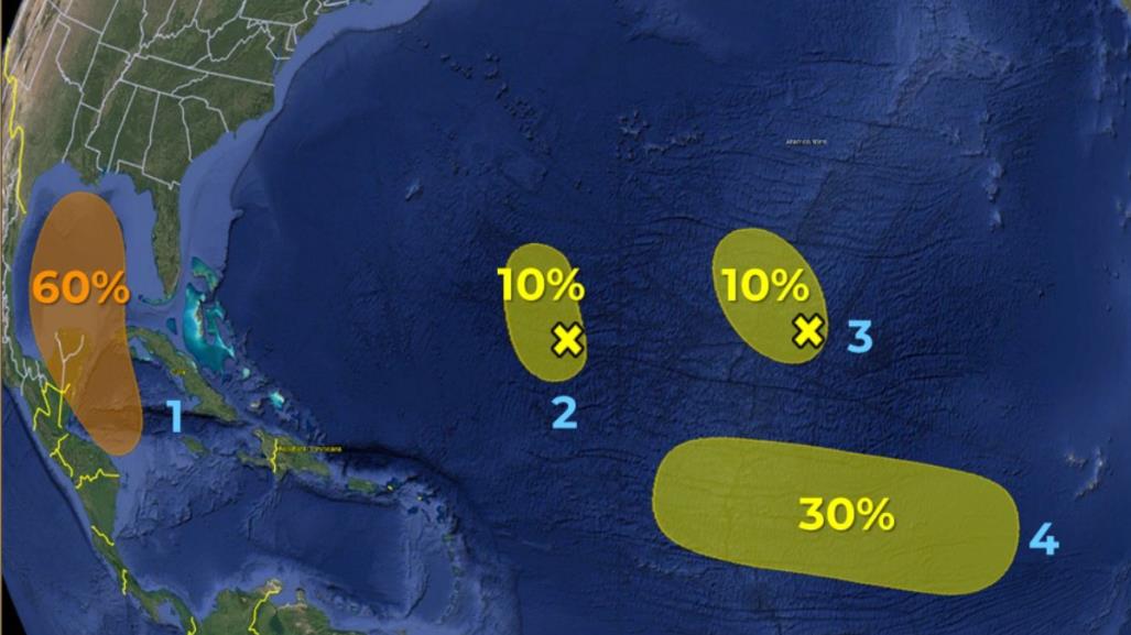 Vigilan hasta 4 potenciales ciclones en el Atlántico