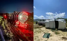 Vuelca Pipa con turbosina en carretera de cuota Cabo San Lucas-San José del Cabo
