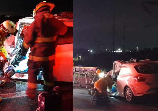 Accidente en carretera Monclova deja a hombre prensado en su vehículo