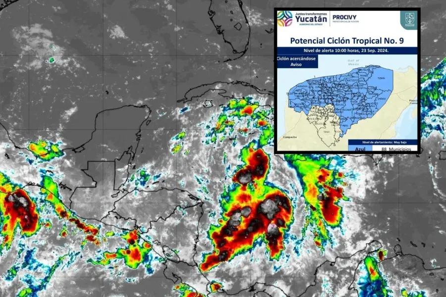 Yucatán activa la Alerta Azul ante el  Ciclón Tropical número 9