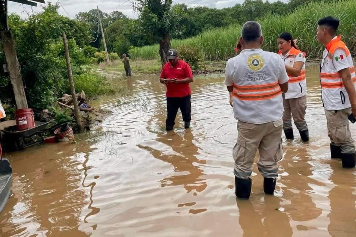 Las autoridades acudieron a las zonas afectadas Foto: X(Twitter) @pcivilchiapas