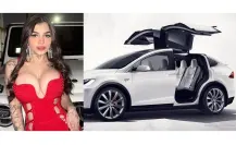 Karely Ruiz presume su nuevo carrito TESLA, como el de LCDLFM (VIDEO)