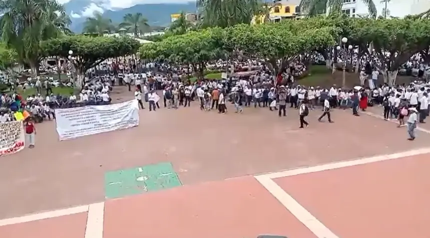 Miles marchan pidiendo seguridad y paz en Frontera Comalapa y la sierra de Chiapas. Foto: Especial