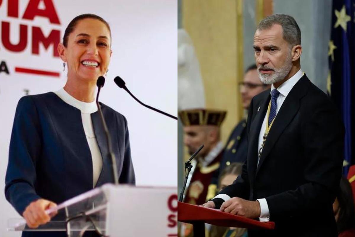 Claudia Sheinbaum y Felipe VI.      Foto: Especial