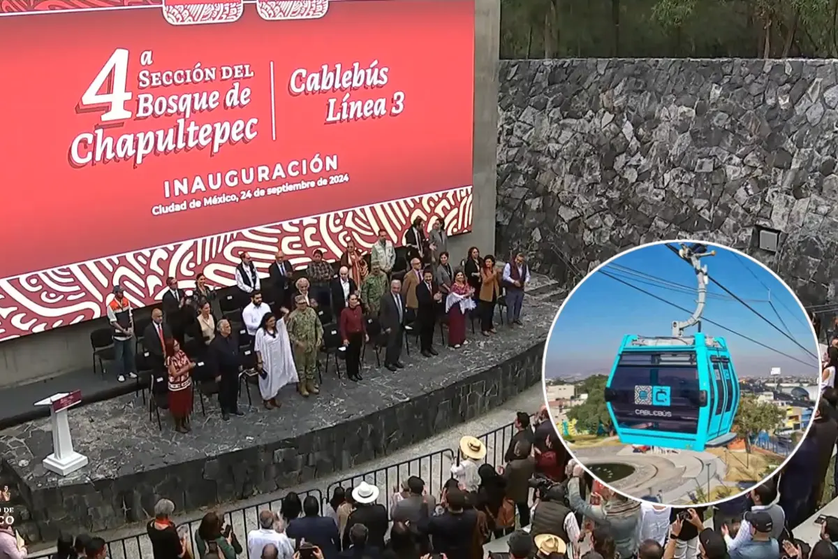 Inauguración de la Línea 3 del Cablebús.    Foto: Captura de pantalla